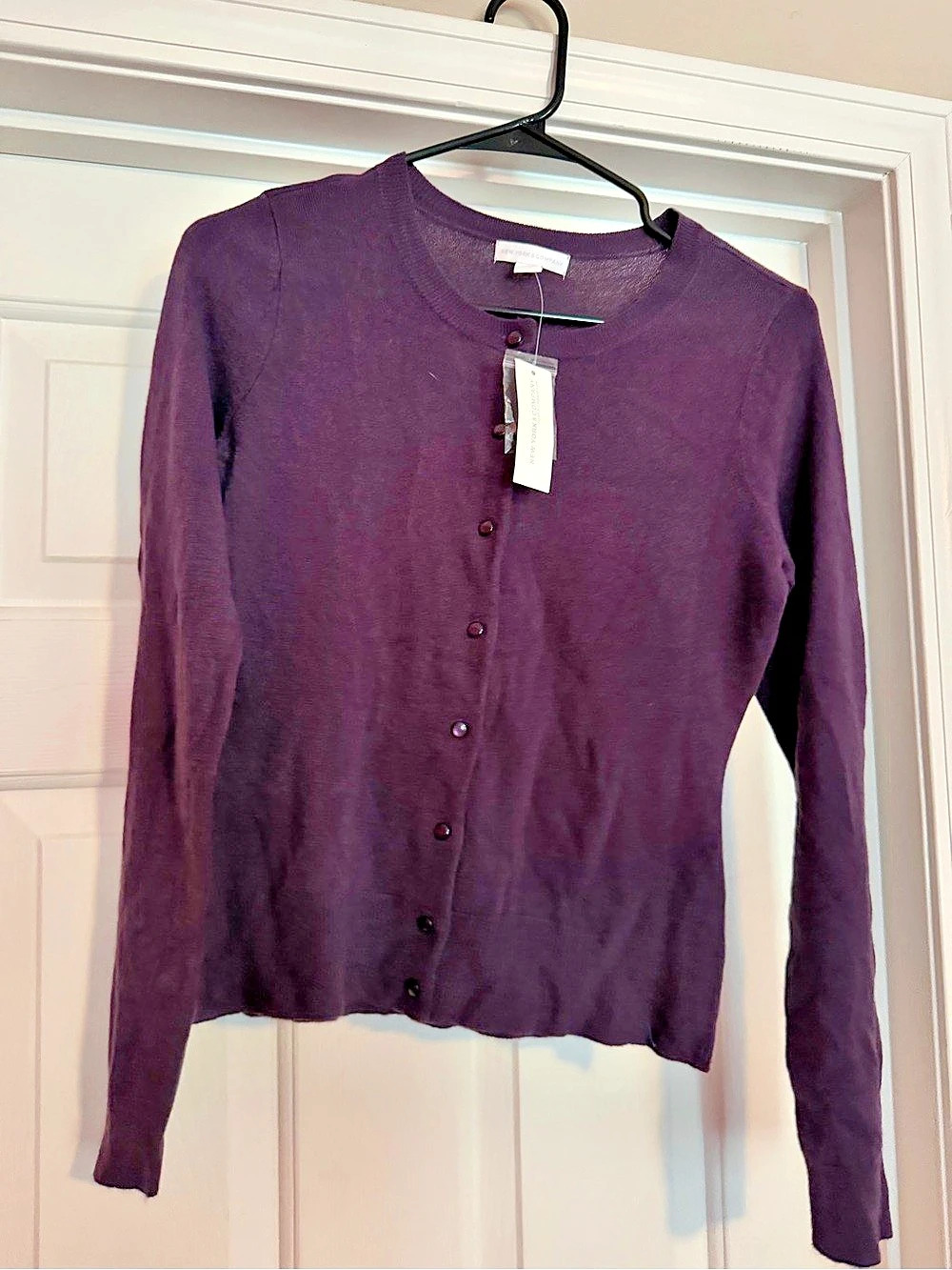 NY&C Long Sleeve Cardigan in Purple Small NWT